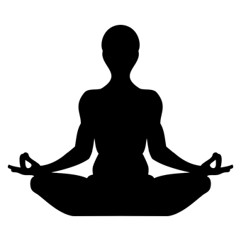silhouette en meditation