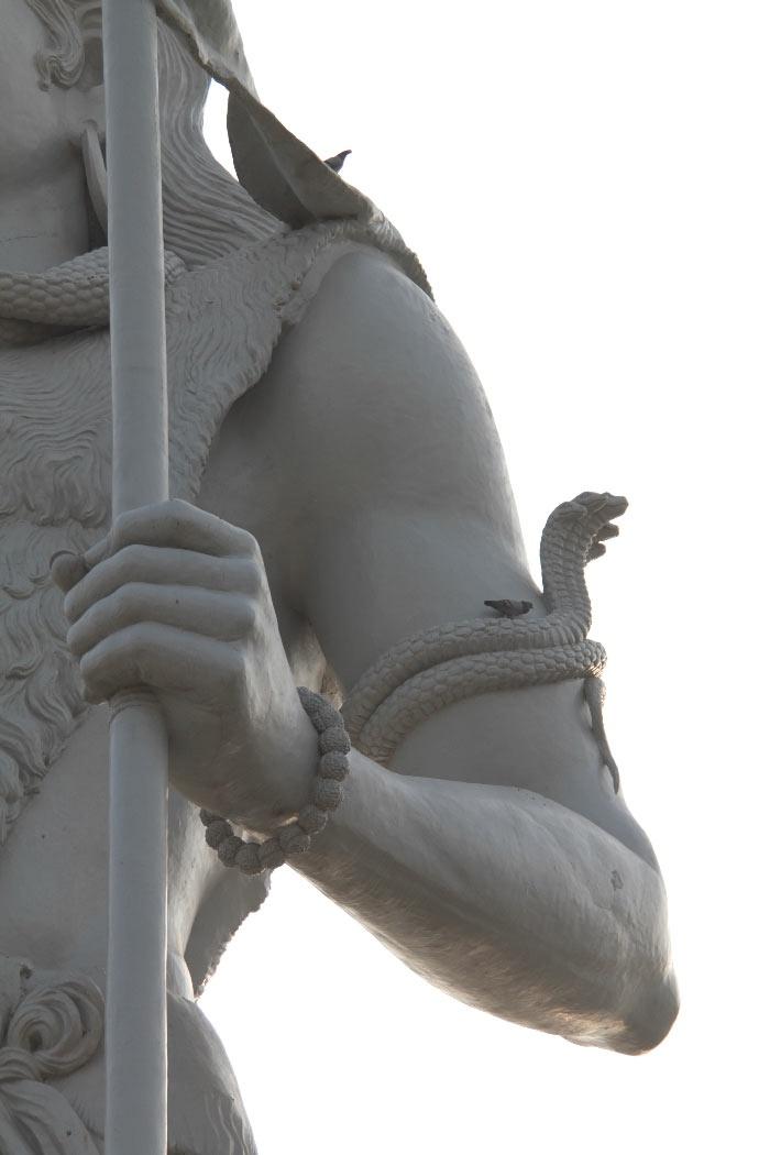 bras de shiva tenant le trident